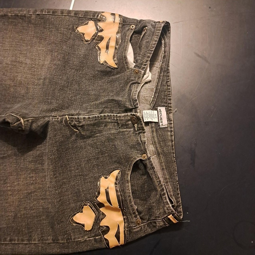 Request Men's Black and Brown Jeans - Picture 3 of 5